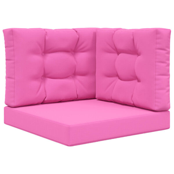 vidaXL Cuscino per divano da esterno 3 pcs Rosa Poliestere