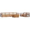 vidaXL Set di divani da esterno 7 pz Naturale Legno di Acacia Massello