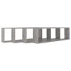 vidaXL Mensole Parete Cubo 4pz Grigio Cemento 100x15x30 cm Multistrato