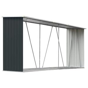 vidaXL Capannone da Giardino in Acciaio Zincato 330x84x152cm Antracite