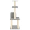 vidaXL Albero per Gatti con Tiragraffi in Sisal Grigio Chiaro 105 cm