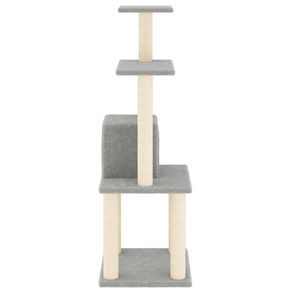 vidaXL Albero per Gatti con Tiragraffi in Sisal Grigio Chiaro 105 cm