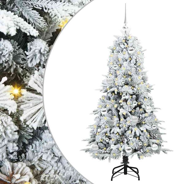 vidaXL Albero di Natale Artificiale con Rami Pieghevoli Bianco 150 cm