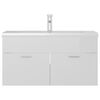 vidaXL Mobile con Lavabo Integrato Bianco Lucido in Legno Multistrato