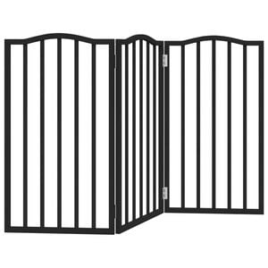 vidaXL Cancello per Cani Pieghevole 3 Pannelli Nero 150cm Legno Pioppo