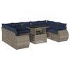 vidaXL Set Divani da Giardino 10 pz con Cuscini Grigio in Polyrattan