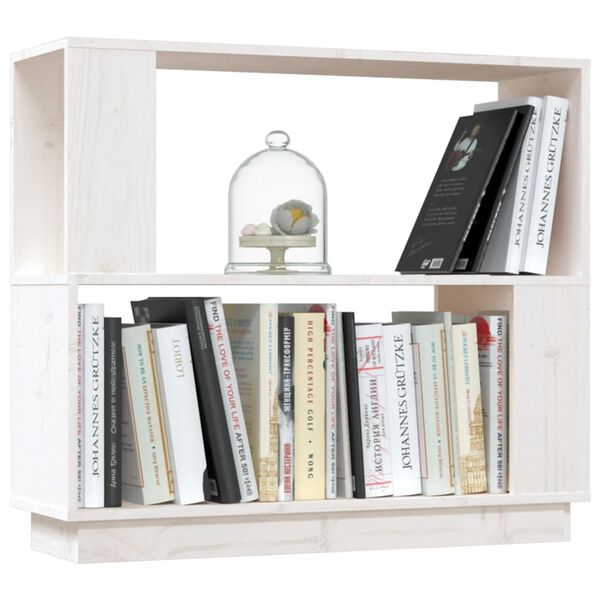 vidaXL Libreria/Divisorio Bianco 80x25x70 cm in Legno Massello di Pino