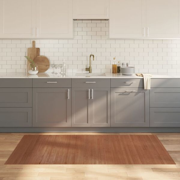 vidaXL Tappeto Rettangolare Marrone 100x200 cm in Bambù