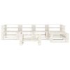 vidaXL Set Salotto da Giardino 6 pz Pallet in Legno Bianco