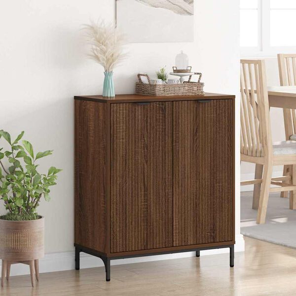 vidaXL Credenza Rovere Marrone 69,5 x 33 x 82 cm Legno multistrato