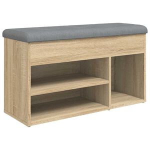 vidaXL Panca Porta Scarpe Rovere Sonoma 82x32x45,5cm Legno Multistrato