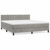 vidaXL Giroletto a Molle con Materasso Grigio Chiaro 160x200cm Velluto