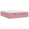 vidaXL Struttura Letto Pouf con Materassi Rosa 180x200 cm Velluto