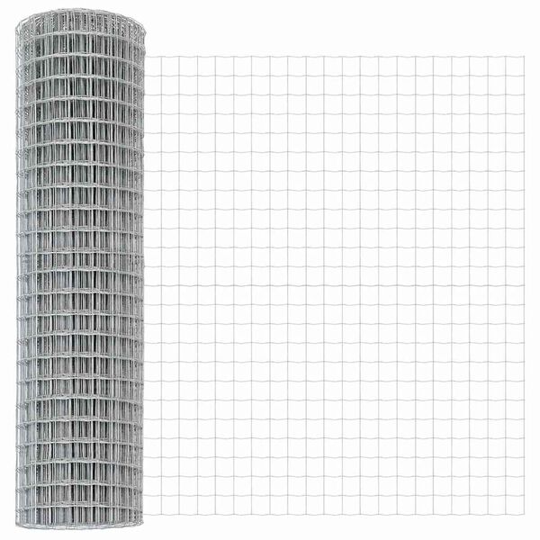 vidaXL Recinzione Euro Argento 1 x 10 m Acciaio zincato a caldo