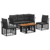 vidaXL Set Divano da Giardino 6 pz Nero e Grigio scuro polyrattan