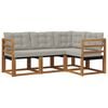 vidaXL Set di divani da esterno 4 pcs Grigio Naturale e Chiaro