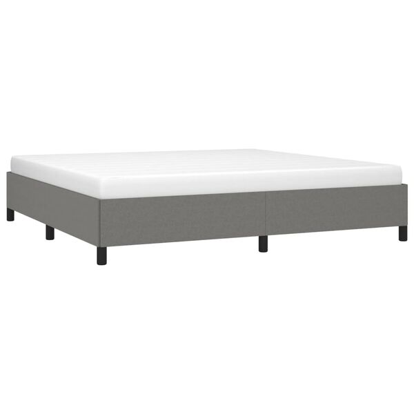 vidaXL Giroletto senza Materasso Grigio Scuro 200x200 cm Tessuto