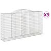 vidaXL Cesti Gabbioni ad Arco 9 pz 300x50x160/180 cm Ferro Zincato