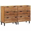 vidaXL Set di Credenze 2 pz 120 x 33 x 75 cm Legno di Acacia Massello