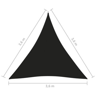 vidaXL Parasole a Vela Oxford Triangolare 3,6x3,6x3,6 m Nero