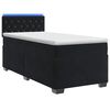 vidaXL Letto con Box Spring, Materasso e LED Nero 80 x 200 cm Velluto