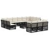 vidaXL Set Divano da Giardino 14 pz Nero polyrattan