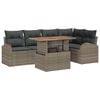 vidaXL Set Divano da Giardino 6 pz Grigio Poly Rattan