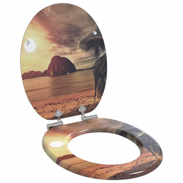 vidaXL Sedile per toilette con chiusura morbida Arancione 44 x 38 cm