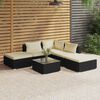 vidaXL Set Salotto da Giardino 6 pz con Cuscini in Polyrattan Nero