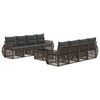 vidaXL Set Divano da Giardino 9 pz Grigio polyrattan