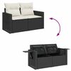 vidaXL Set Divani da Giardino 5 pz con Cuscini in Polyrattan Nero
