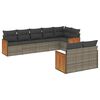 vidaXL Set Divano da Giardino 8 pz con Cuscini Grigio in Polyrattan