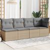 vidaXL Divano da Giardino con Cuscini a 4 Posti Beige in Polyrattan