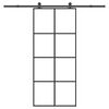 vidaXL Porta Scorrevole con Ferramenta 90x205cm Vetro ESG Alluminio