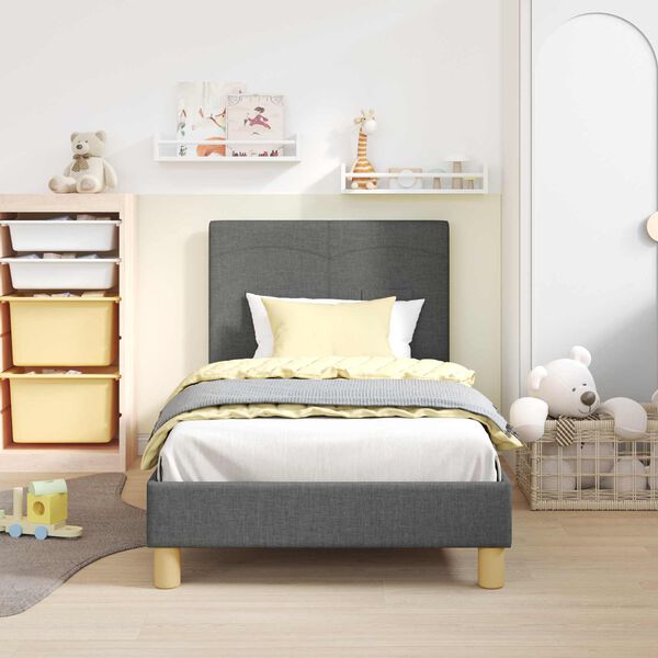 vidaXL Struttura letto bambini con testata Grigio scuro 80 x 160 cm