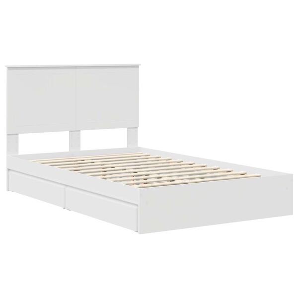 vidaXL Letto con Contenitore Bianco 120 x 200 cm Legno multistrato