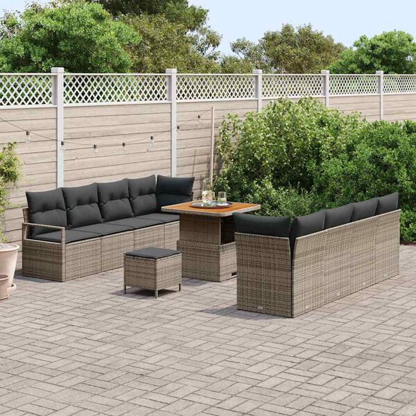 vidaXL Set Divano da Giardino con cuscino Grigio 80 x 80 x 71 cm