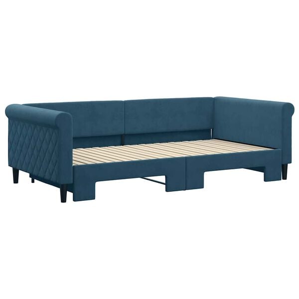 vidaXL Divano Letto con Letto Estraibile Blu 100x200 cm in Velluto