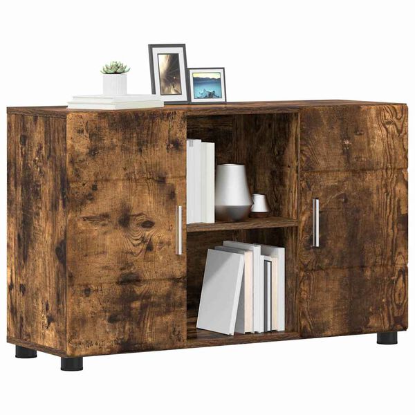 vidaXL Credenza con porta FLORIN Rovere fum&eacute; 88,5 x 30,5 x 55,5 cm