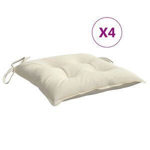 vidaXL Cuscini per Sedia 4pz Bianco Crema 40x40x7 cm in Tessuto Oxford