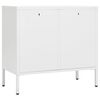 vidaXL Credenza Bianca 75x35x70 cm in Acciaio e Vetro Temperato