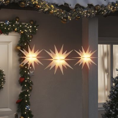 vidaXL Luci di Natale con LED 3 pz Pieghevoli Bianche