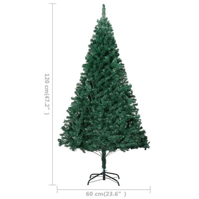 vidaXL Albero di Natale Preilluminato con Rami Spessi Verde 120 cm PVC