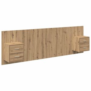 vidaXL Testata con Comodino 3 pz Rovere artigianale
