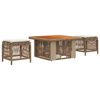 vidaXL Set da Pranzo per Giardino 3 pcs Beige e Crema polyrattan