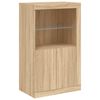 vidaXL Credenza con Luci LED Rovere Sonoma 181,5x37x100 cm