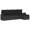 vidaXL Set Divano da Giardino 5 pz Nero polyrattan