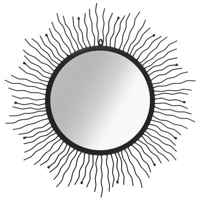 vidaXL Specchio da Parete per Giardino a Raggiera 80 cm Nero
