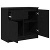 vidaXL Credenza con Cassetto Rovere Nero 71x35x65 cm Legno Multistrato