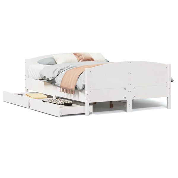vidaXL Letto senza Materasso Bianco 140x190 cm Legno Massello di Pino
